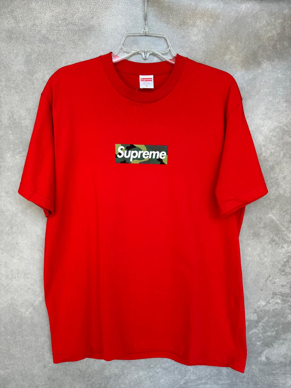 Camisa Supreme Roja Box Logo Camo