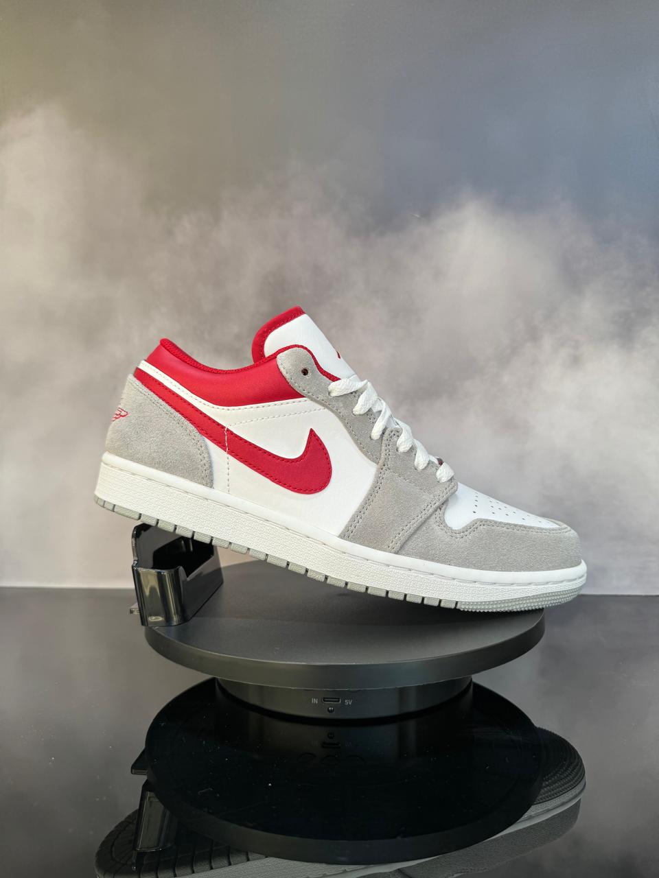 Jordan 1 Low SE Light Smoke Gray & Red