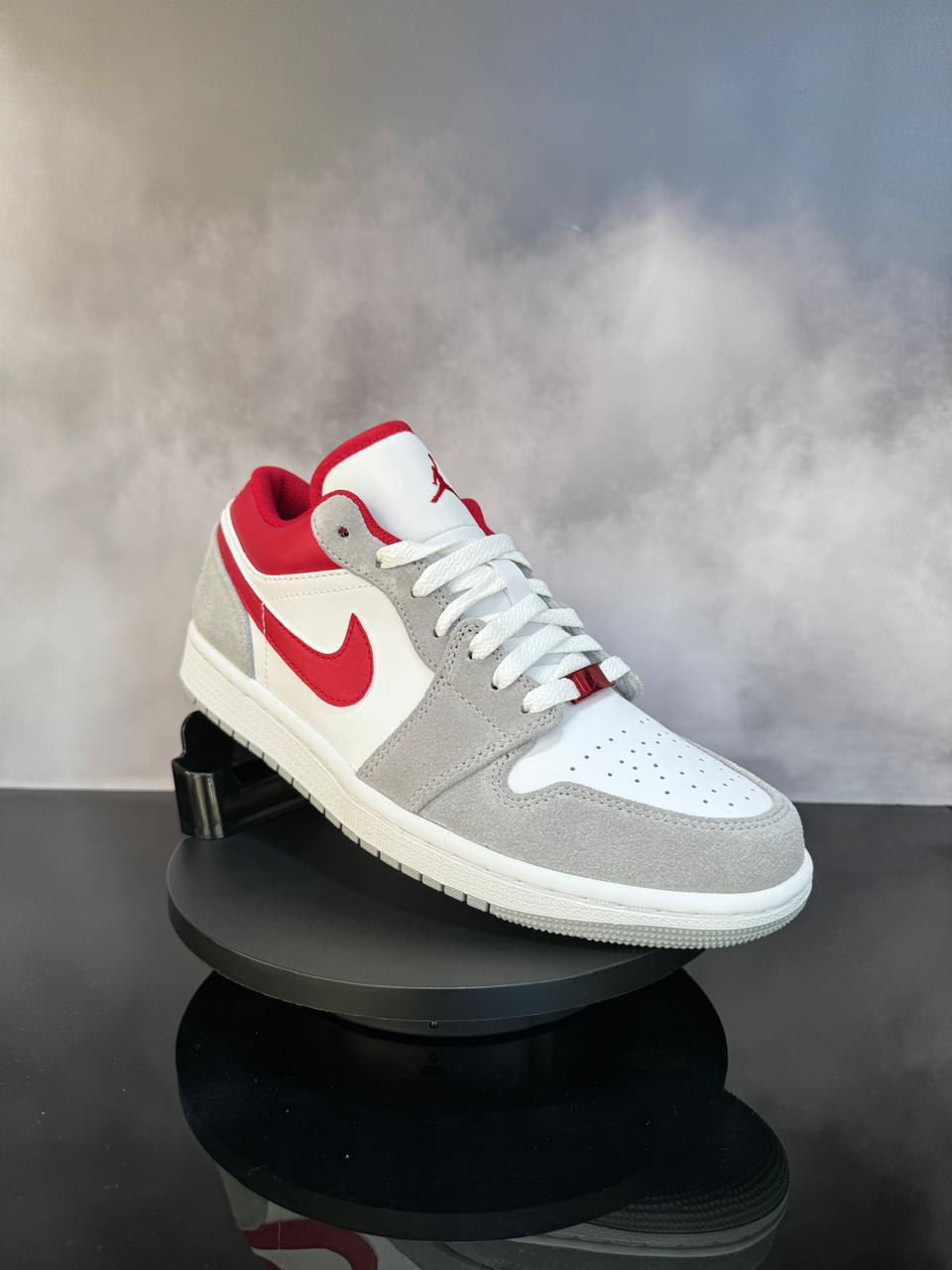 Jordan 1 Low SE Light Smoke Gray & Red