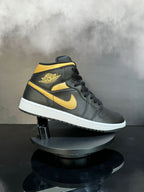 Jordan 1 Mid Black Metallic Gold