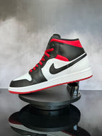 Jordan 1 Mid Black Toe White Gym Red