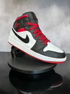 Jordan 1 Mid Black Toe White Gym Red