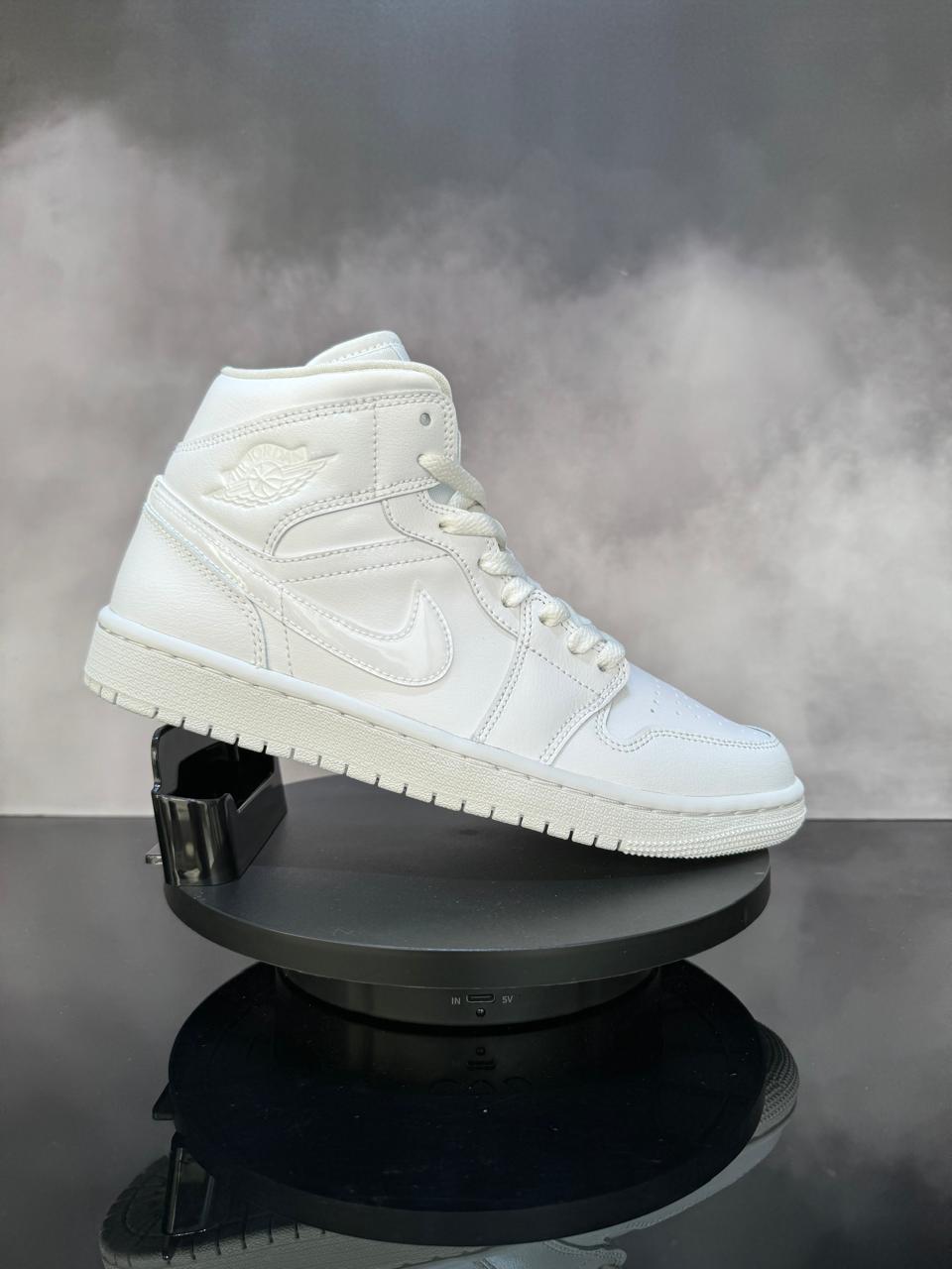 Jordan 1 Mid Triple White