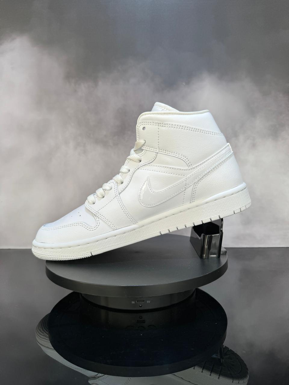 Jordan 1 Mid Triple White