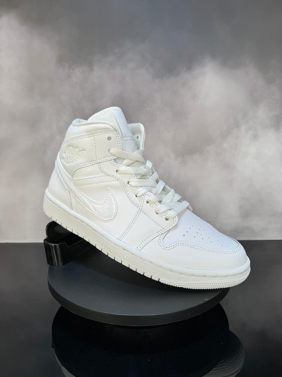 Jordan 1 Mid Triple White
